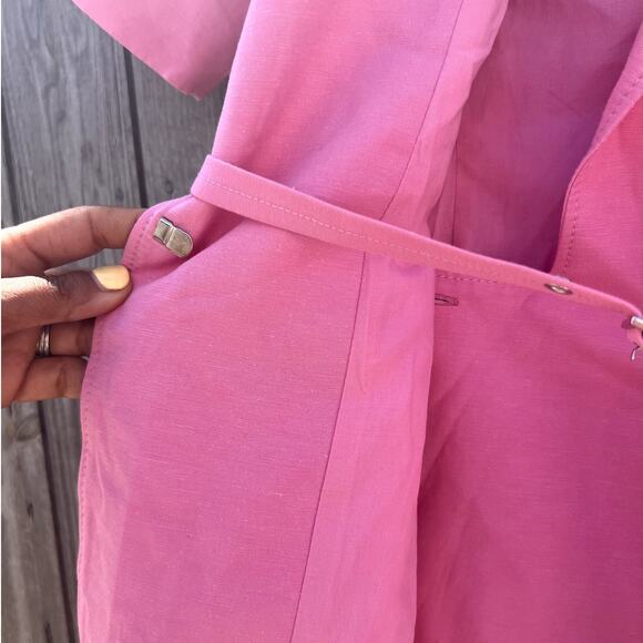Zara | NWT Blogger Fave Linen Blend Blazer Mini Dress Bubblegum Pink Size Small - Picture 6 of 10